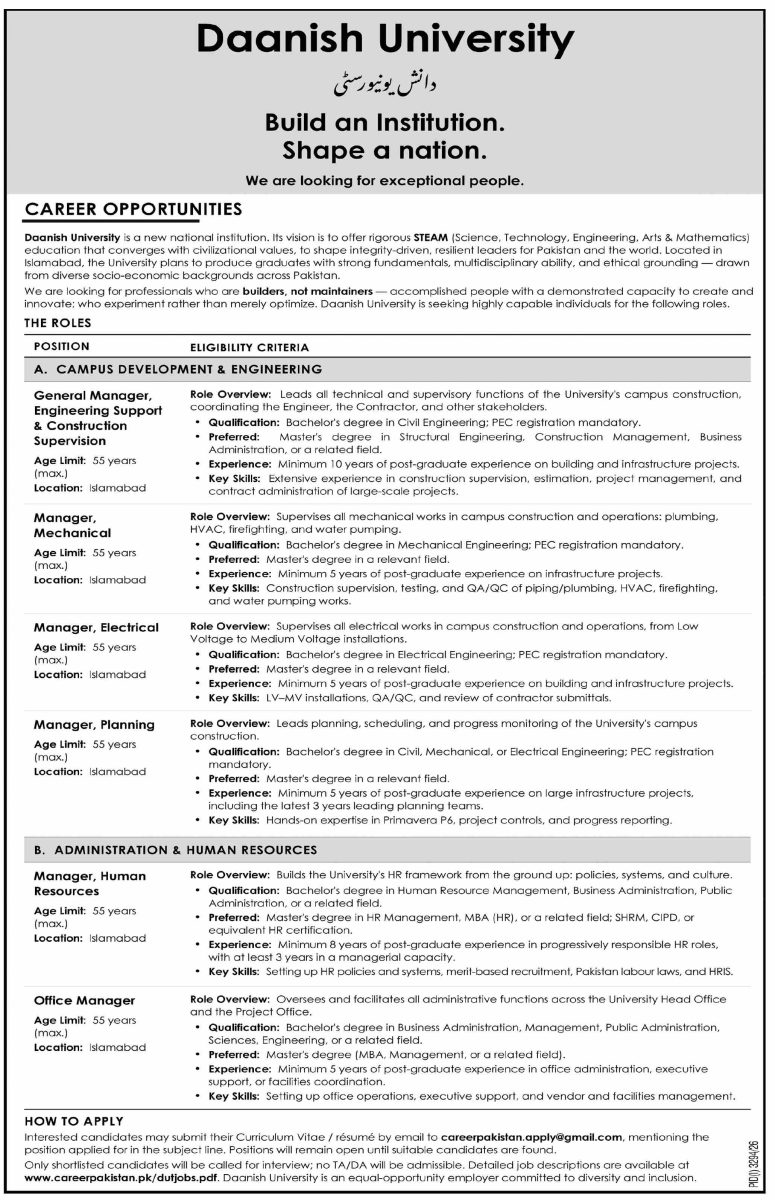 Daanish University Jobs 09 October 2026 Dawn 1