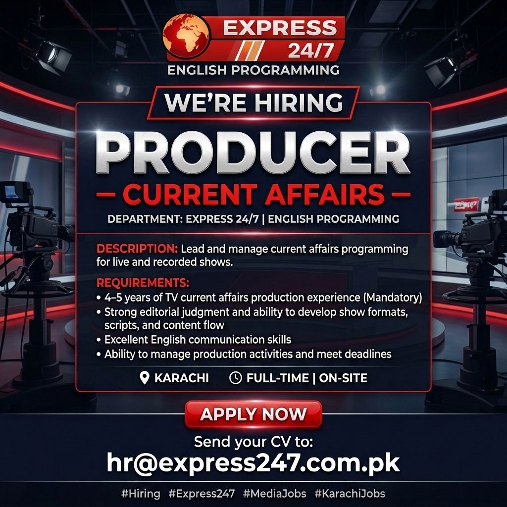 Express News Jobs Producer Current Affairs Show 1