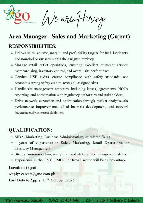 Gas & Oil Pakistan Ltd Jobs 08 October 2026 01 1