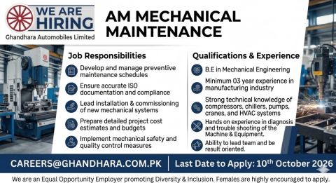Ghandhara Automobiles Limited Jobs October 2026 2