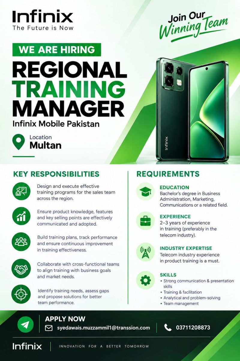 Infinix Mobile Pakistan Jobs Regional Training Manager 1