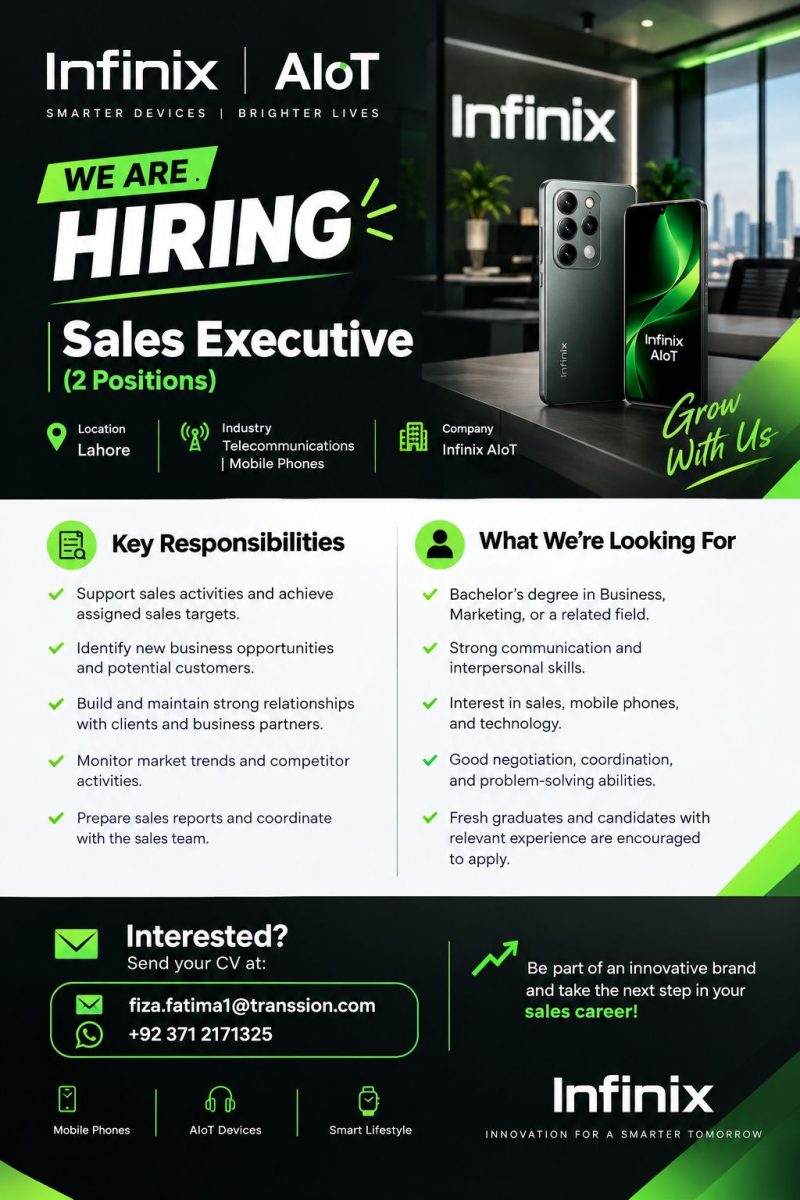 Infinix AIoT Jobs Sales Executive 1