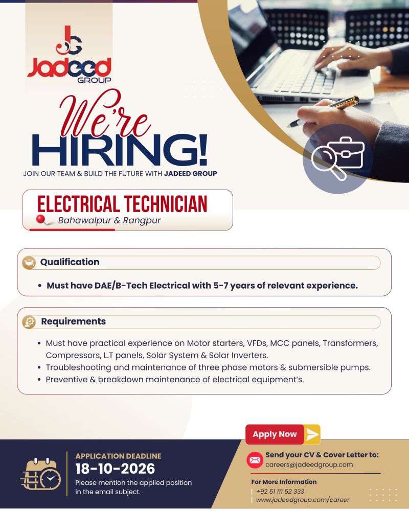 Jadeed Group Jobs Electrical Technician 1