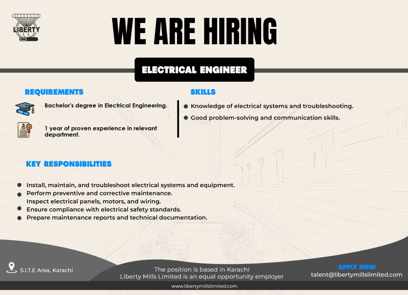 Liberty Mills Limited Jobs Electrical Engineer 1