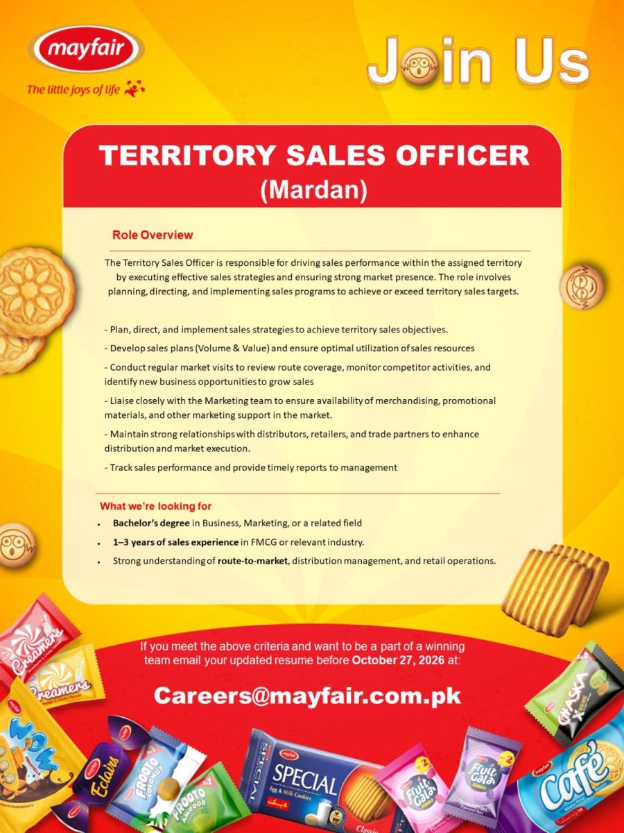 Mayfair Pakistan Jobs Territory Sales Officer 1