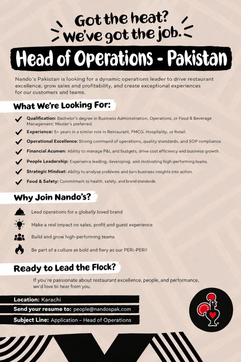 Nando’s Pakistan Jobs Head of Operations 1