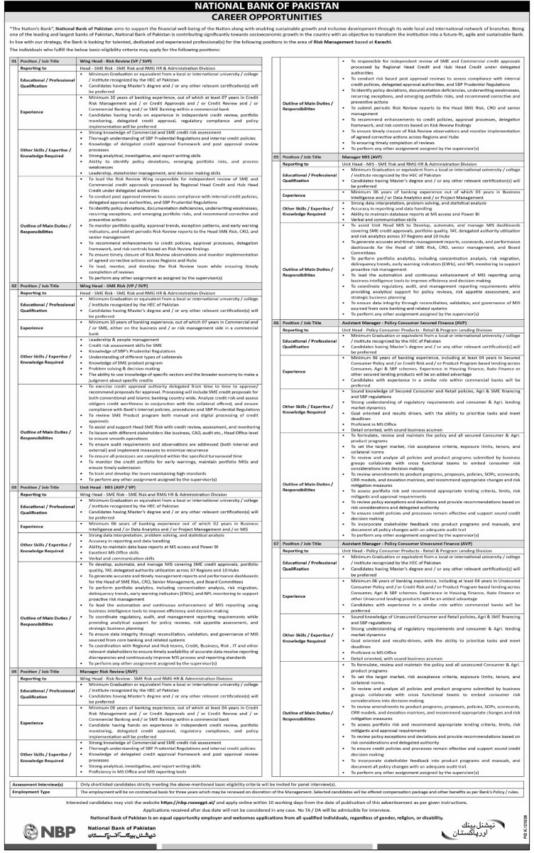 National Bank of Pakistan Jobs 11 October 2026 Dawn 01 1