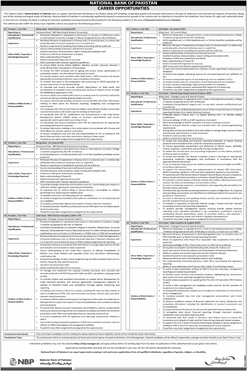 National Bank of Pakistan Jobs 11 October 2026 Dawn 1