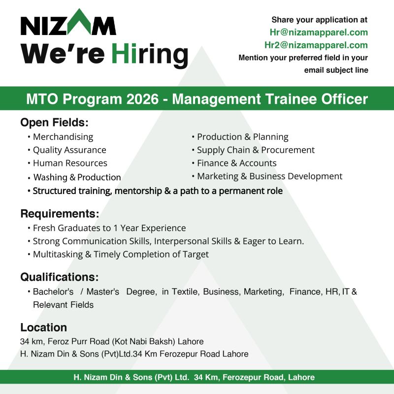 Nizam Apparel MTO Program 2026 1