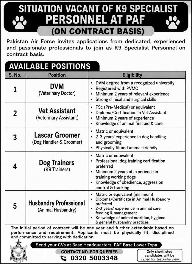Pakistan Air Force PAF Jobs 01 October 2026 Express 1