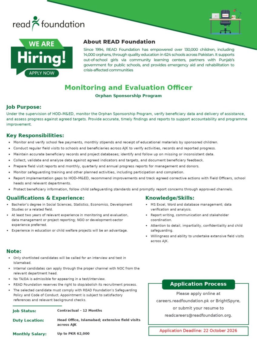 READ Foundation Jobs October 2026 2