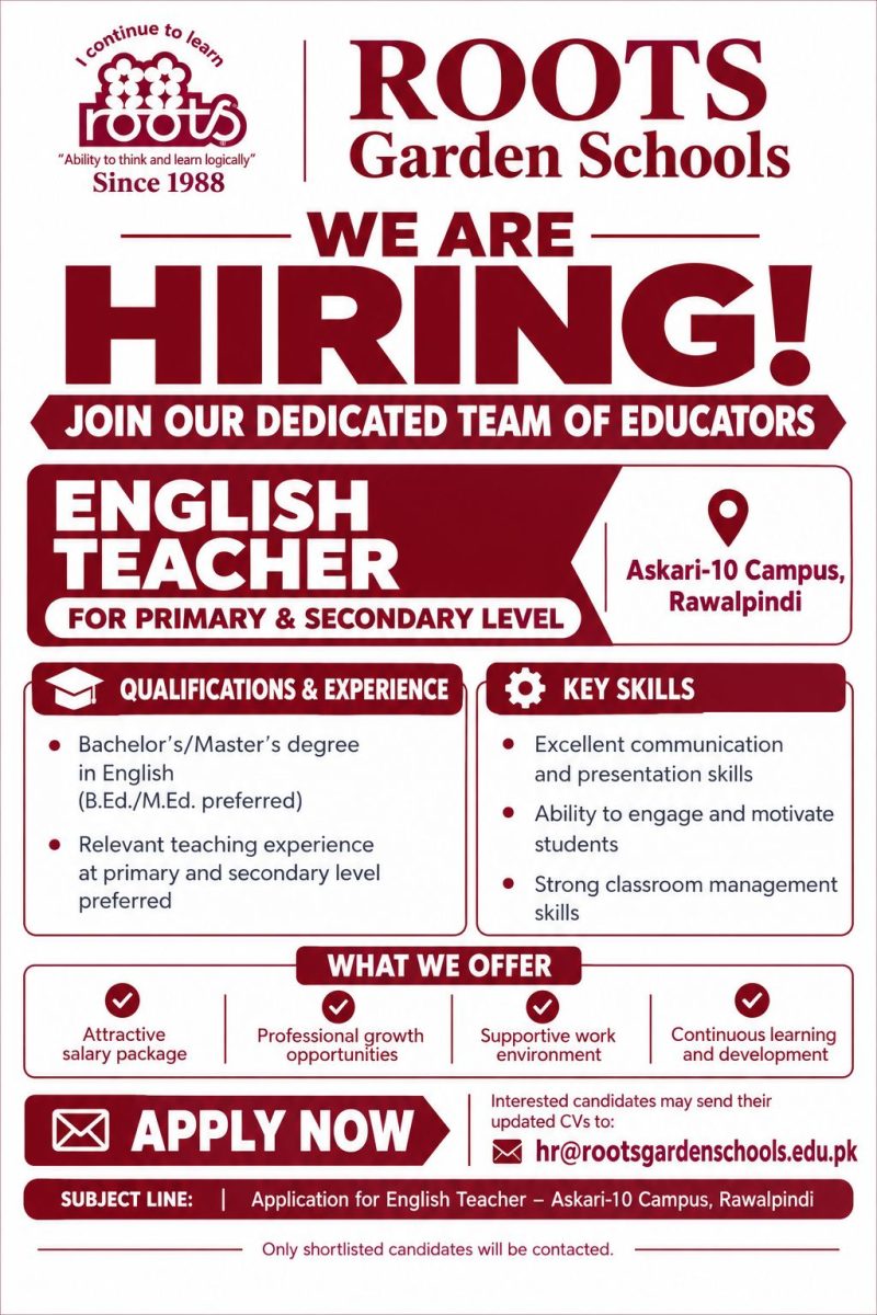 ROOTS Garden Schools Jobs English Teacher 1