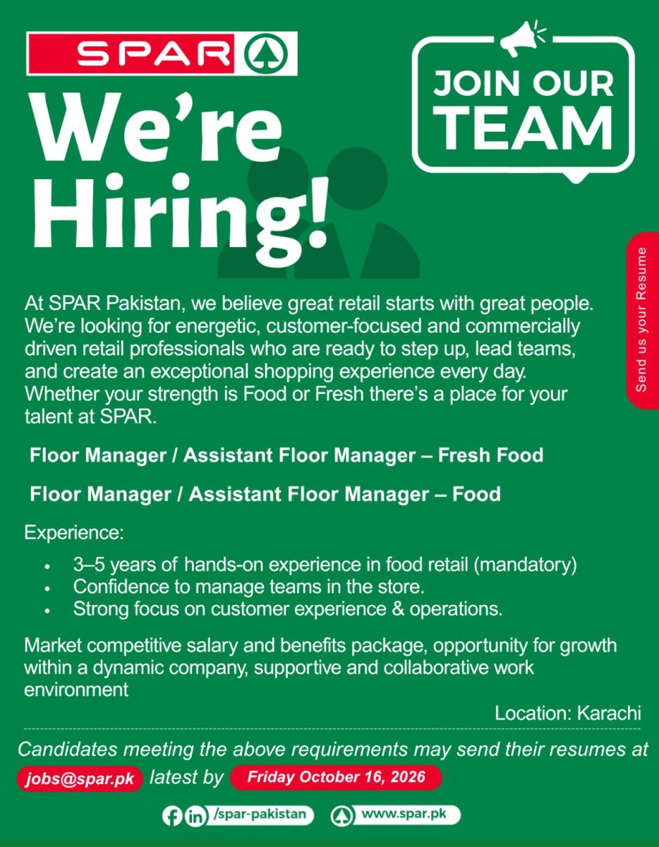SPAR Pakistan Jobs October 2026 1