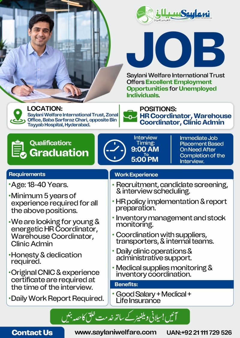 Saylani Welfare International Trust Jobs October 2026 1