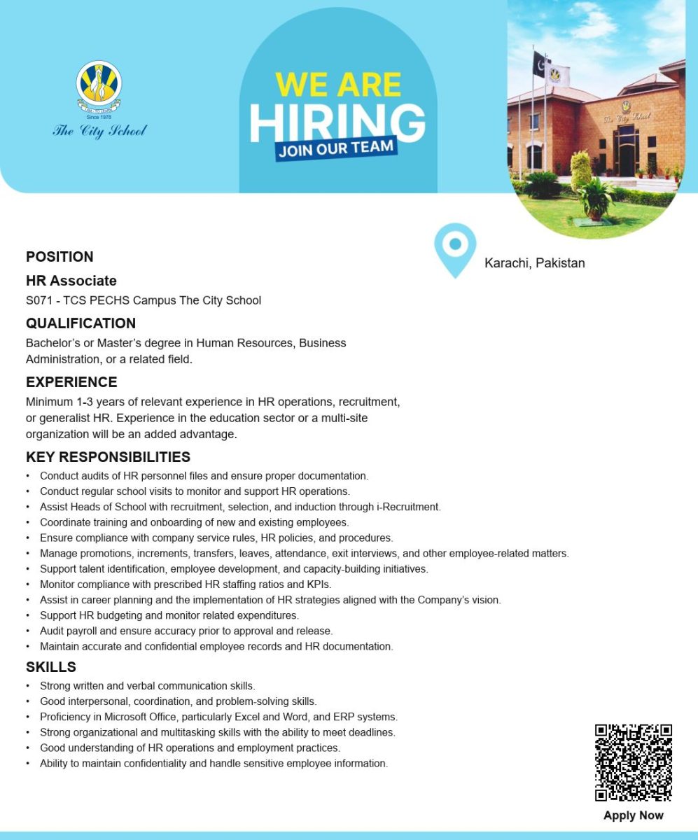 The City School Jobs HR Associate 1