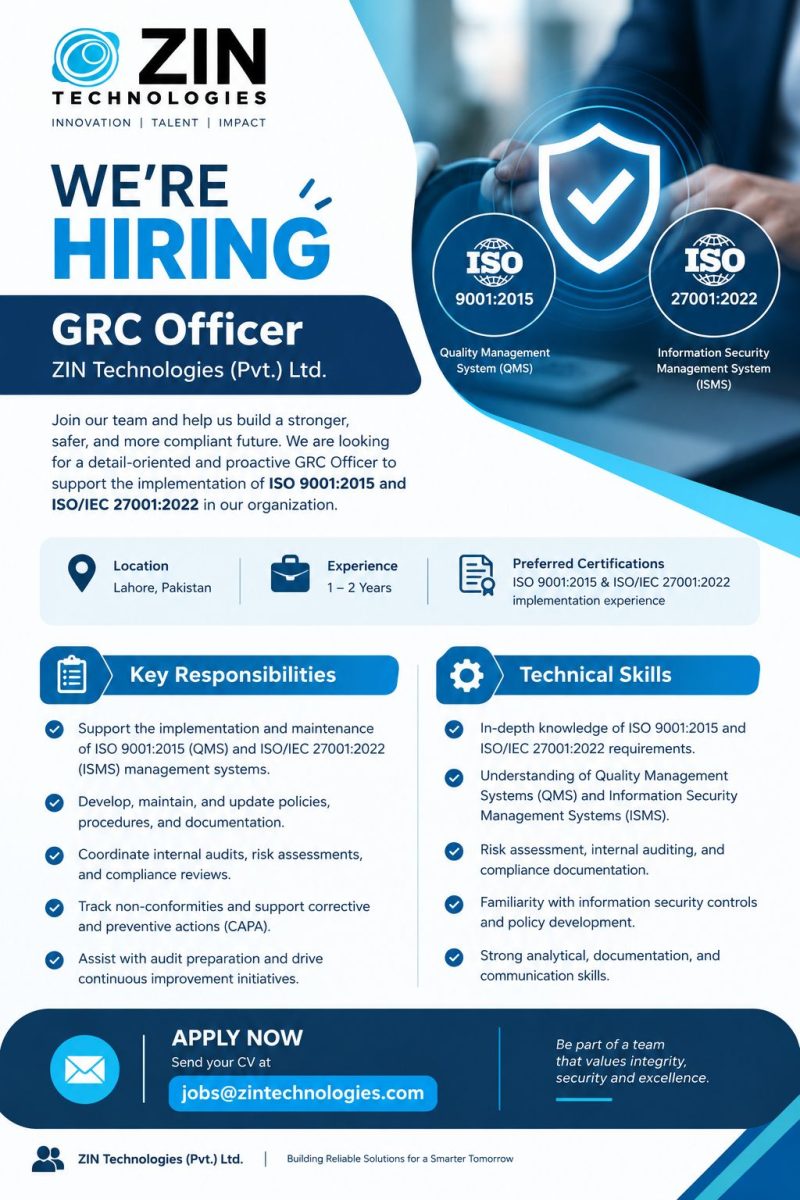 ZIN Technologies Jobs GRC Officer 2